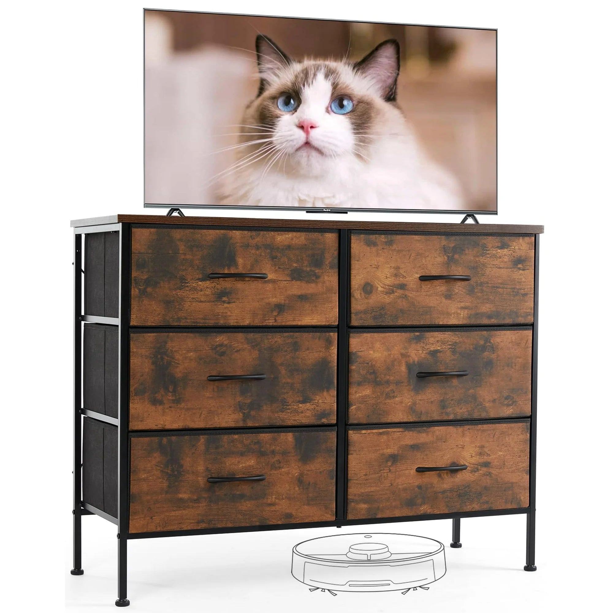 Cajonera Organizadora de Tela 6 Cajones ZUNMOS Marrón