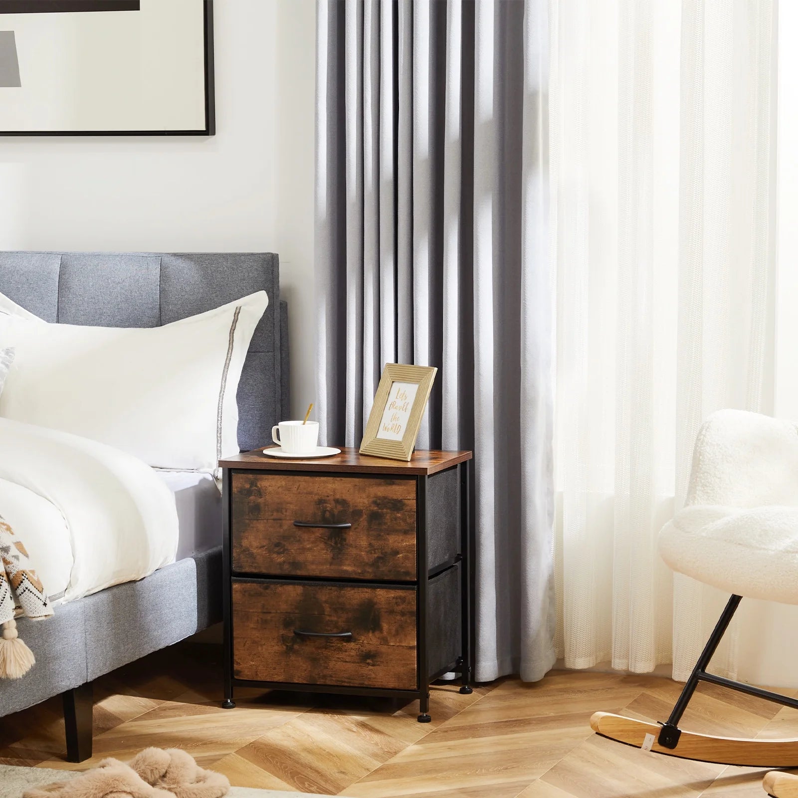 Cajonera Organizadora de Tela 2 Cajones ZUNMOS Marrón