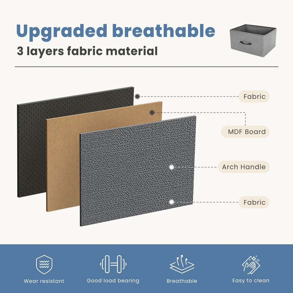 Cajonera Organizadora de Tela 10 Cajones ZUNMOS Gris