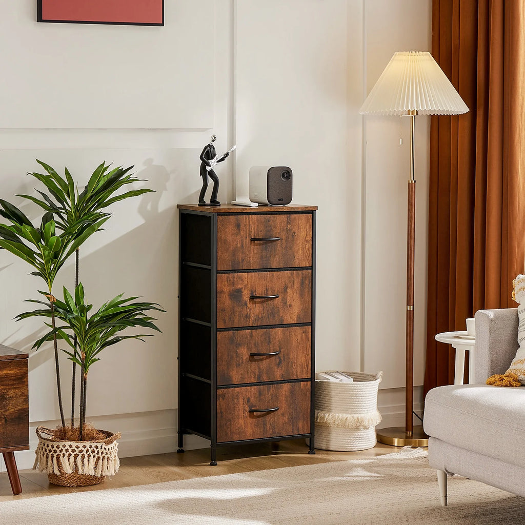 Cajonera Organizadora de Tela 4 Cajones ZUNMOS Marrón