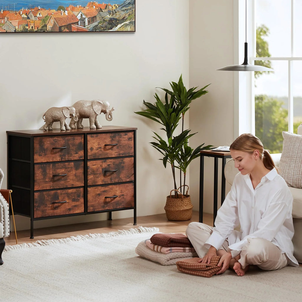 Cajonera Organizadora de Tela 6 Cajones ZUNMOS Marrón