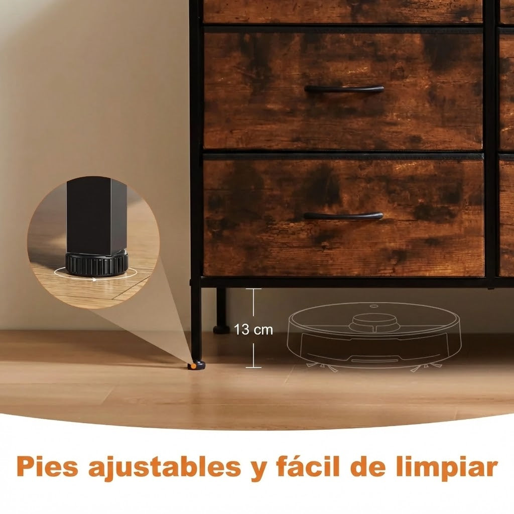 Cajonera Organizadora de Tela 6 Cajones ZUNMOS Marrón